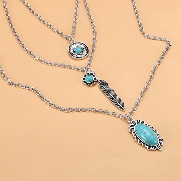 Bohemian Turquoise Jewelry for Women Men Western Turquoise Set Western Adjustabl - Picture 9 of 9